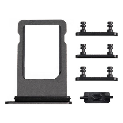 REPLACEMENT FOR IPHONE 8 PLUS SIDE BUTTONS SET WITH SIM TRAY - BLACK