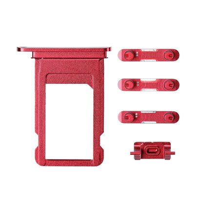 REPLACEMENT FOR IPHONE 8 PLUS SIDE BUTTONS SET WITH SIM TRAY - RED