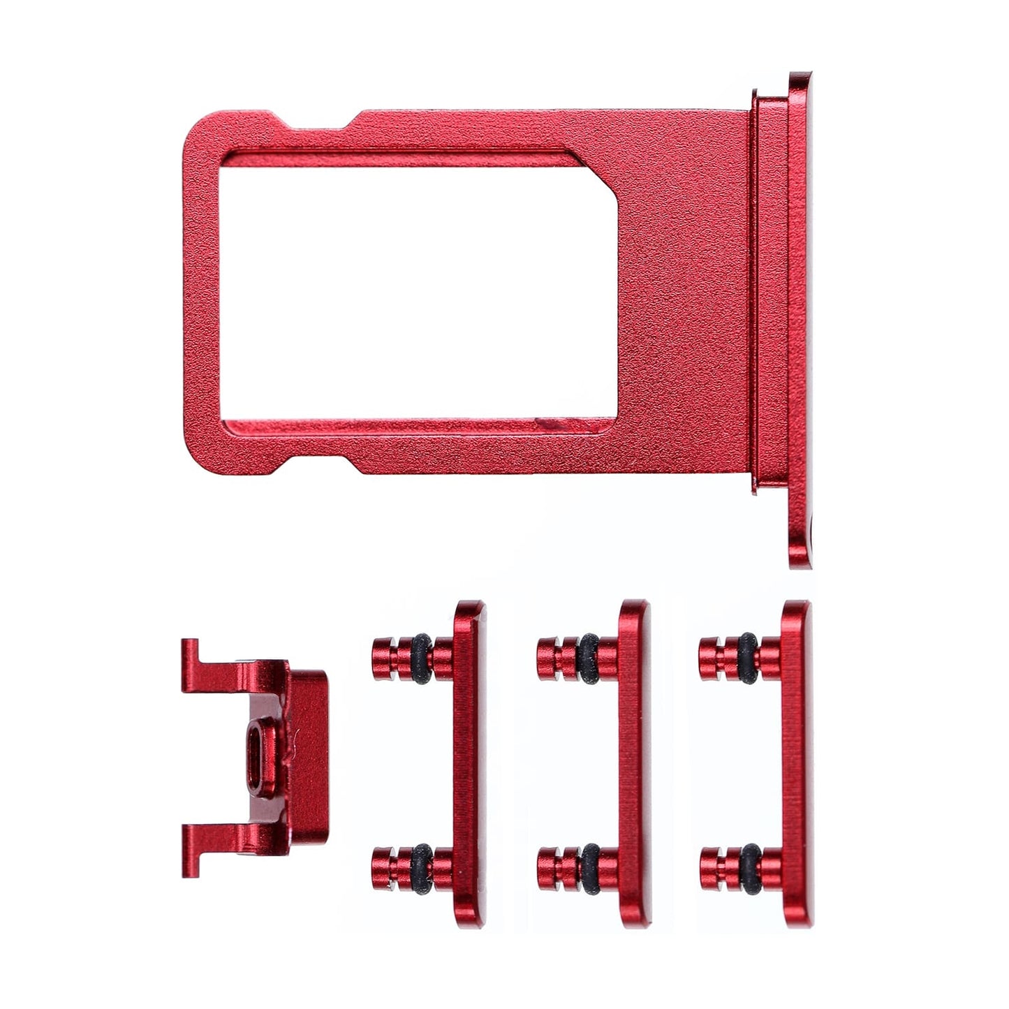 REPLACEMENT FOR IPHONE 8 PLUS SIDE BUTTONS SET WITH SIM TRAY - RED