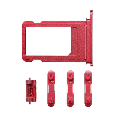 REPLACEMENT FOR IPHONE 8 PLUS SIDE BUTTONS SET WITH SIM TRAY - RED