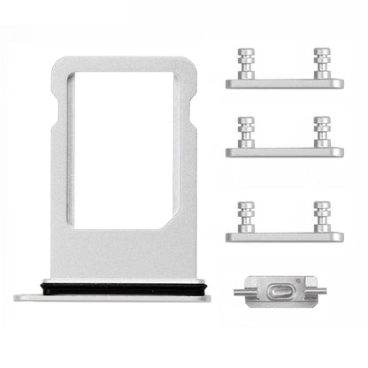 REPLACEMENT FOR IPHONE 8 PLUS SIDE BUTTONS SET WITH SIM TRAY - SILVER