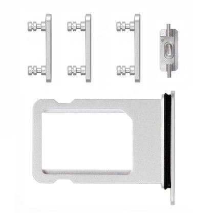 REPLACEMENT FOR IPHONE 8 PLUS SIDE BUTTONS SET WITH SIM TRAY - SILVER