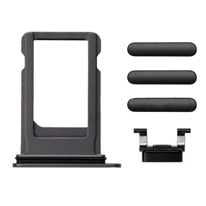 REPLACEMENT FOR IPHONE 8 SIDE BUTTONS SET WITH SIM TRAY - BLACK