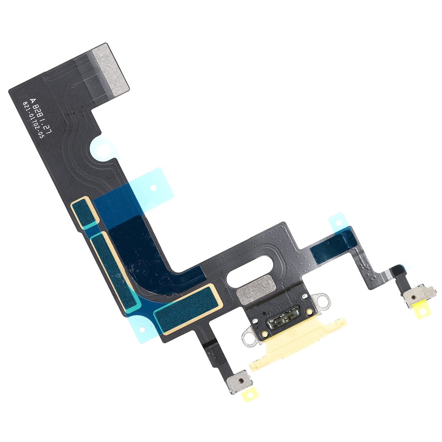 REPLACEMENT FOR IPHONE XR CHARGING CONNECTOR ASSEMBLY - YELLOW - EXPRESS PARTS -WHOLESALE CELLPHONE REPAIR PARTS