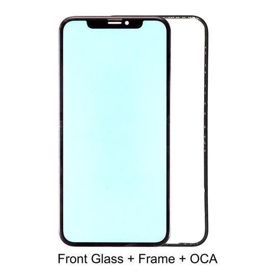 REPLACEMENT FOR IPHONE XR FRONT GLASS WITH FRAME BEZEL ASSEMBLED OCA FILM - EXPRESS PARTS -WHOLESALE CELLPHONE REPAIR PARTS