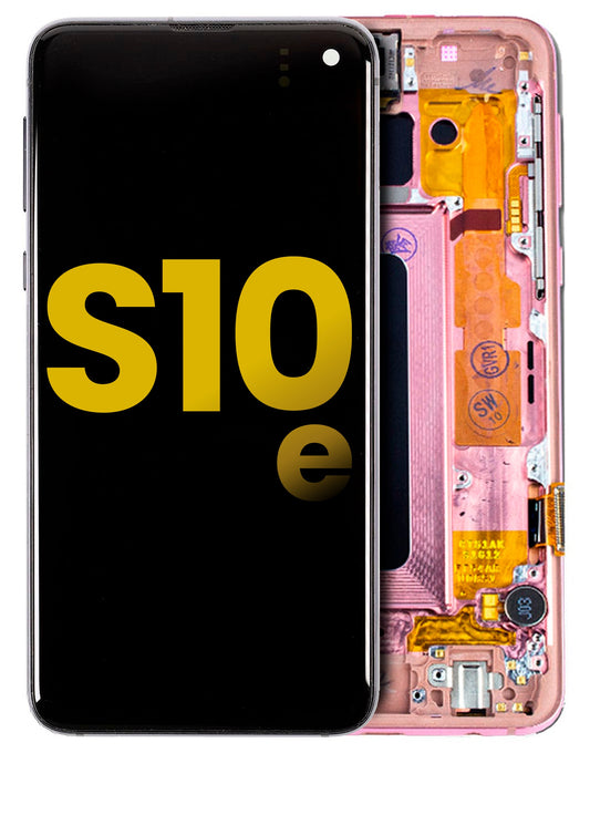 תחליף למכלול מסך LCD של SAMSUNG GALAXY S10E עם מסגרת - ורוד