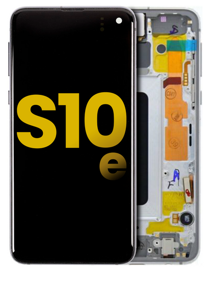 תחליף למכלול מסך LCD של SAMSUNG GALAXY S10E עם מסגרת - כסף