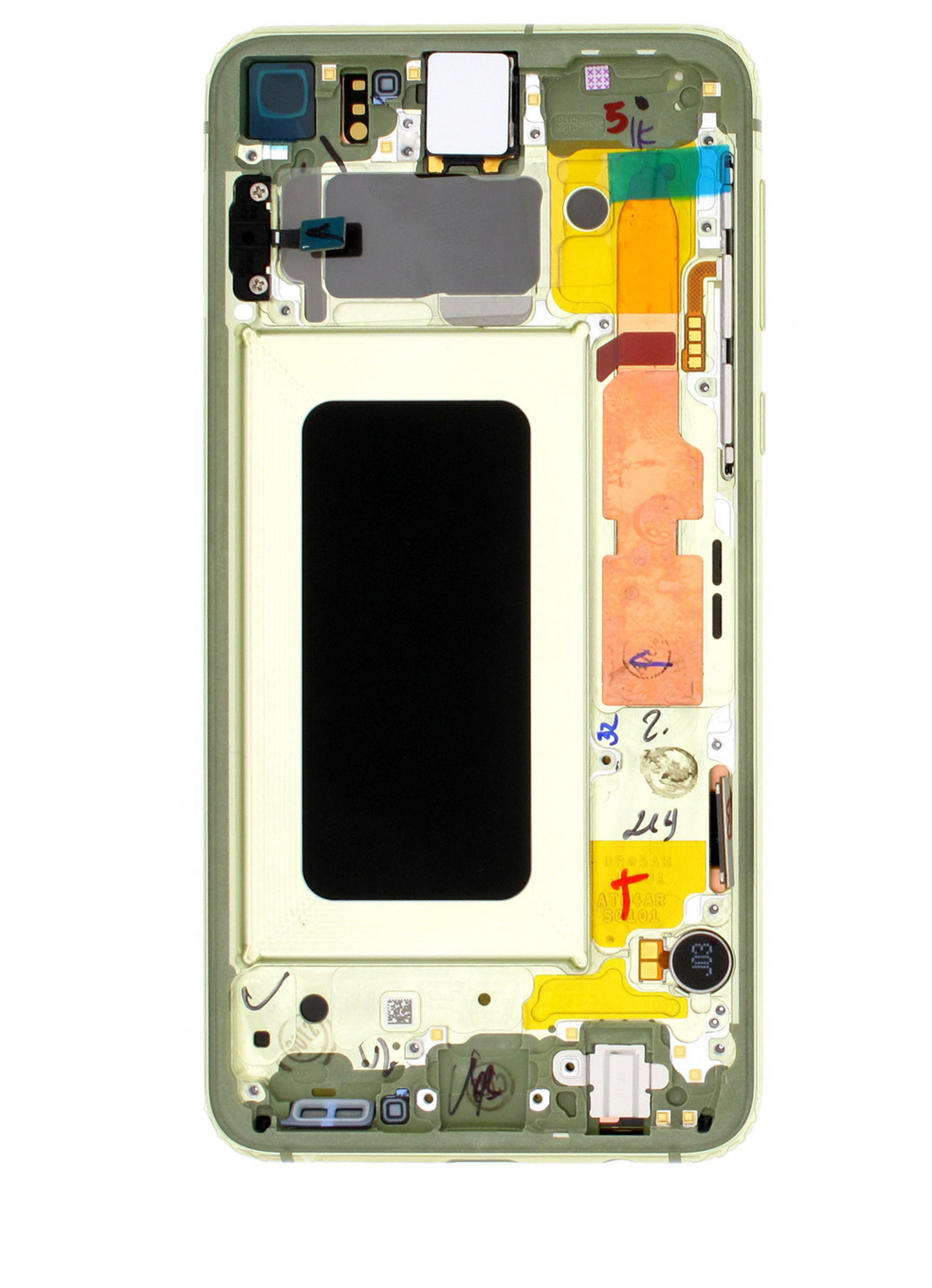 תחליף למכלול מסך LCD של SAMSUNG GALAXY S10E עם מסגרת - צהוב