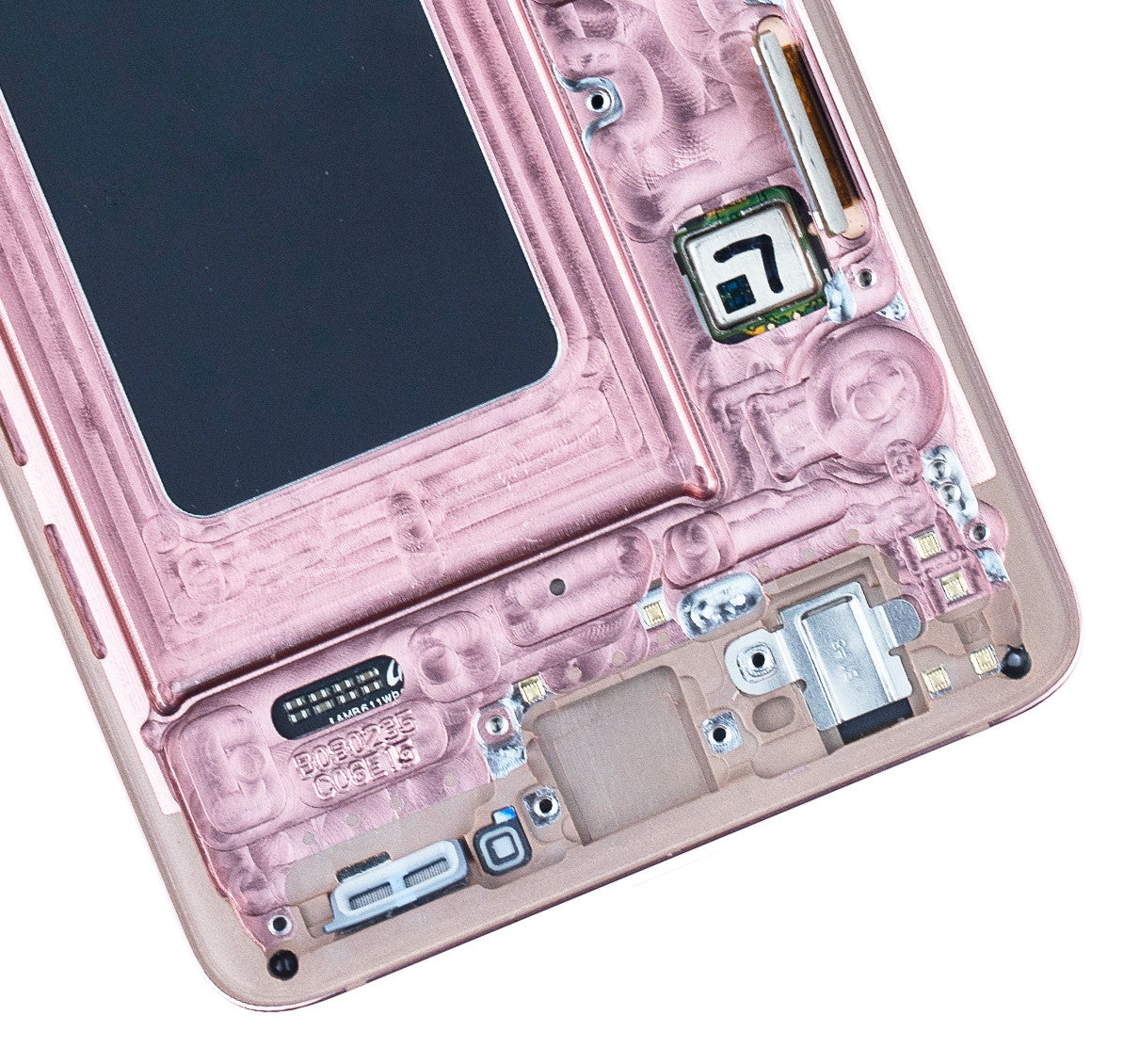 תחליף למכלול מסך דיגיטיזר SAMSUNG GALAXY S10 OLED עם מסגרת - ורוד פלמינגו