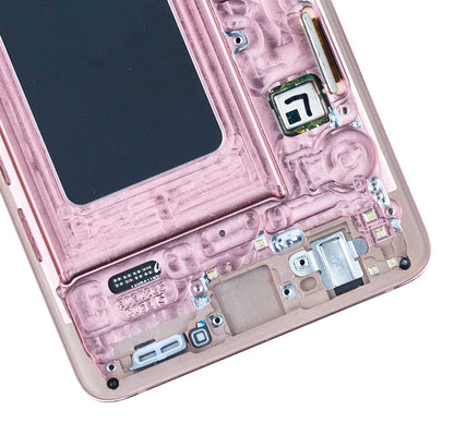 תחליף למכלול מסך דיגיטיזר SAMSUNG GALAXY S10 OLED עם מסגרת - ורוד פלמינגו