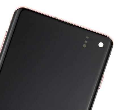 תחליף למכלול מסך דיגיטיזר SAMSUNG GALAXY S10 OLED עם מסגרת - ורוד פלמינגו