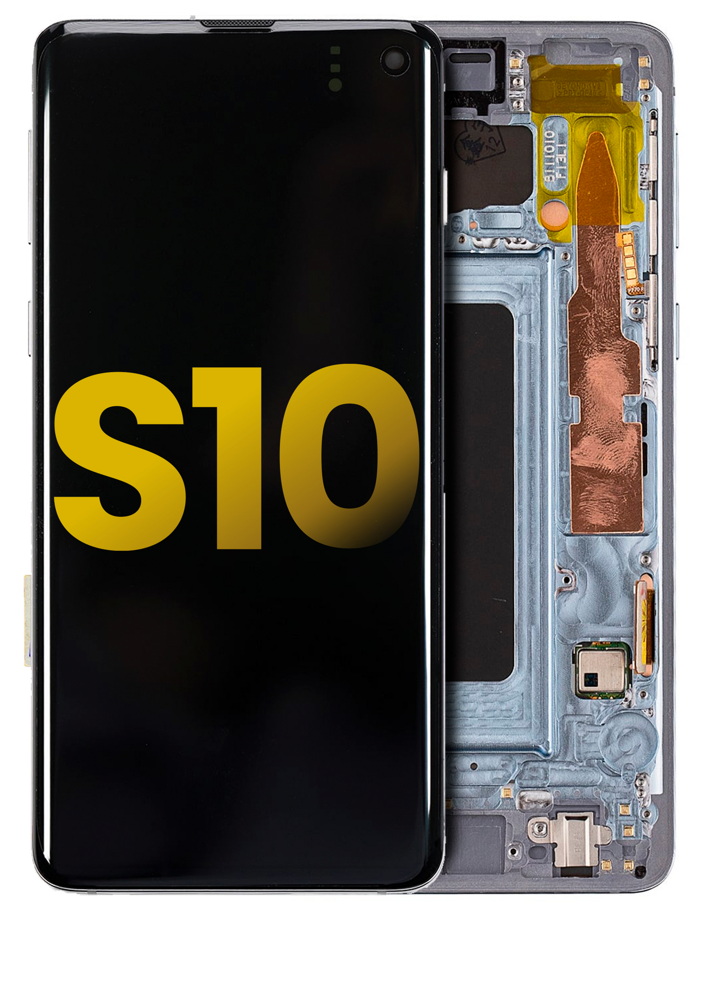 תחליף למכלול מסך דיגיטיזר SAMSUNG GALAXY S10 OLED עם מסגרת - PRISM BLUE