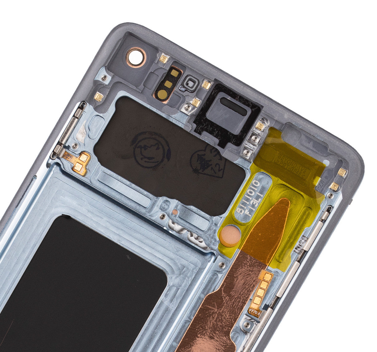 תחליף למכלול מסך דיגיטיזר SAMSUNG GALAXY S10 OLED עם מסגרת - PRISM BLUE