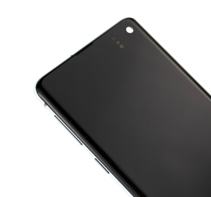 תחליף למכלול מסך דיגיטיזר SAMSUNG GALAXY S10 OLED עם מסגרת - PRISM BLUE