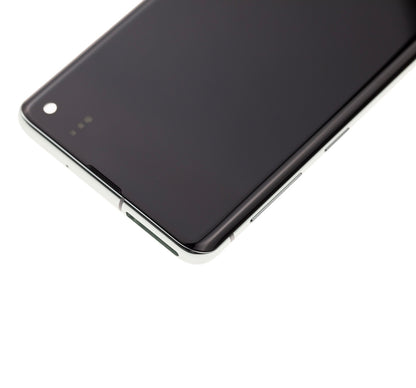 תחליף למכלול מסך דיגיטיזר SAMSUNG GALAXY S10 OLED עם מסגרת - PRISM GREEN