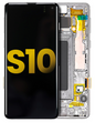 תחליף למכלול מסך דיגיטיזר SAMSUNG GALAXY S10 OLED עם מסגרת - PRISM WHITE