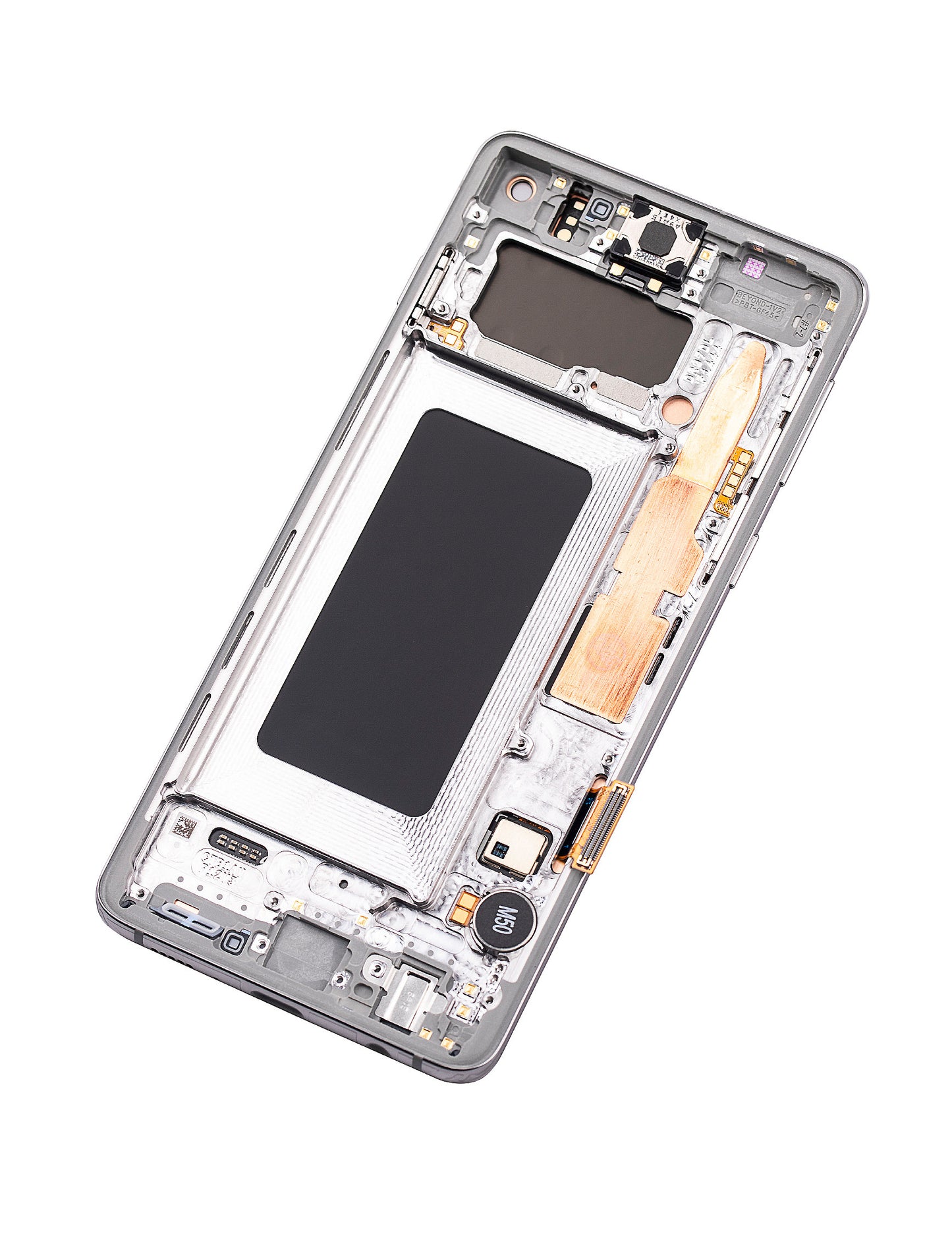 תחליף למכלול מסך דיגיטיזר SAMSUNG GALAXY S10 OLED עם מסגרת - PRISM WHITE