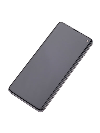 תחליף למכלול מסך דיגיטיזר SAMSUNG GALAXY S10 OLED עם מסגרת - PRISM WHITE