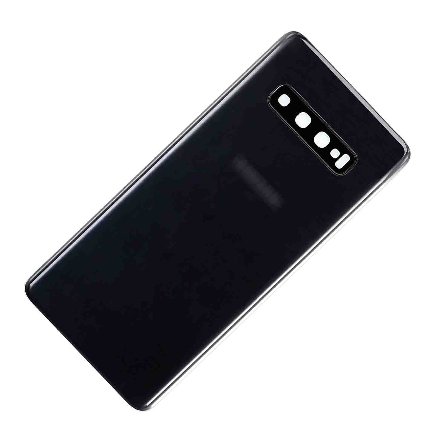 REPLACEMENT FOR SAMSUNG GALAXY S10 PLUS BATTERY DOOR WITH CAMERA GLASS - BLACK