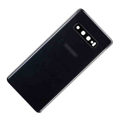REPLACEMENT FOR SAMSUNG GALAXY S10 PLUS BATTERY DOOR WITH CAMERA GLASS - BLACK