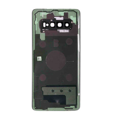 REPLACEMENT FOR SAMSUNG GALAXY S10 PLUS BATTERY DOOR WITH CAMERA GLASS - BLACK