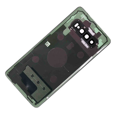 REPLACEMENT FOR SAMSUNG GALAXY S10 PLUS BATTERY DOOR WITH CAMERA GLASS - BLACK