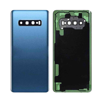 REPLACEMENT FOR SAMSUNG GALAXY S10 PLUS BATTERY DOOR WITH CAMERA GLASS - PRISM BLUE