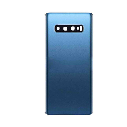 REPLACEMENT FOR SAMSUNG GALAXY S10 PLUS BATTERY DOOR WITH CAMERA GLASS - PRISM BLUE