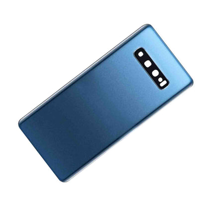 REPLACEMENT FOR SAMSUNG GALAXY S10 PLUS BATTERY DOOR WITH CAMERA GLASS - PRISM BLUE