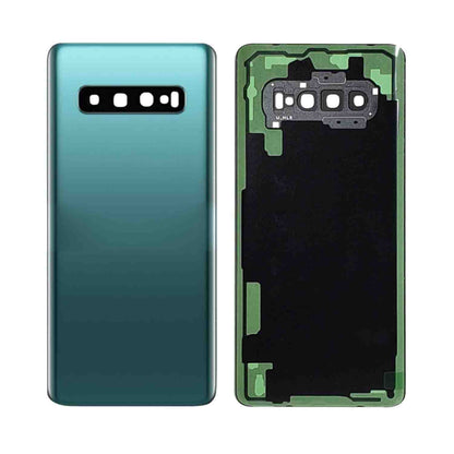 REPLACEMENT FOR SAMSUNG GALAXY S10 PLUS BATTERY DOOR WITH CAMERA GLASS - PRISM GREEN