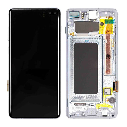 תחליף למכלול מסך הדיגיטיזר של SAMSUNG GALAXY S10 PLUS עם מסגרת - PRISM BLUE