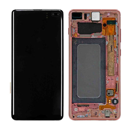REPLACEMENT FOR SAMSUNG GALAXY S10 PLUS OLED SCREEN DIGITIZER ASSEMBLY WITH FRAME - FLAMINGO PINK