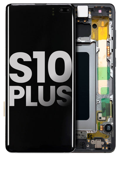 תחליף למכלול מסך דיגיטיזר SAMSUNG GALAXY S10 פלוס OLED עם מסגרת - שחור