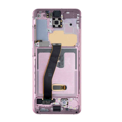 תחליף למכלול מסך LCD של SAMSUNG GALAXY S20 עם מסגרת - ורוד