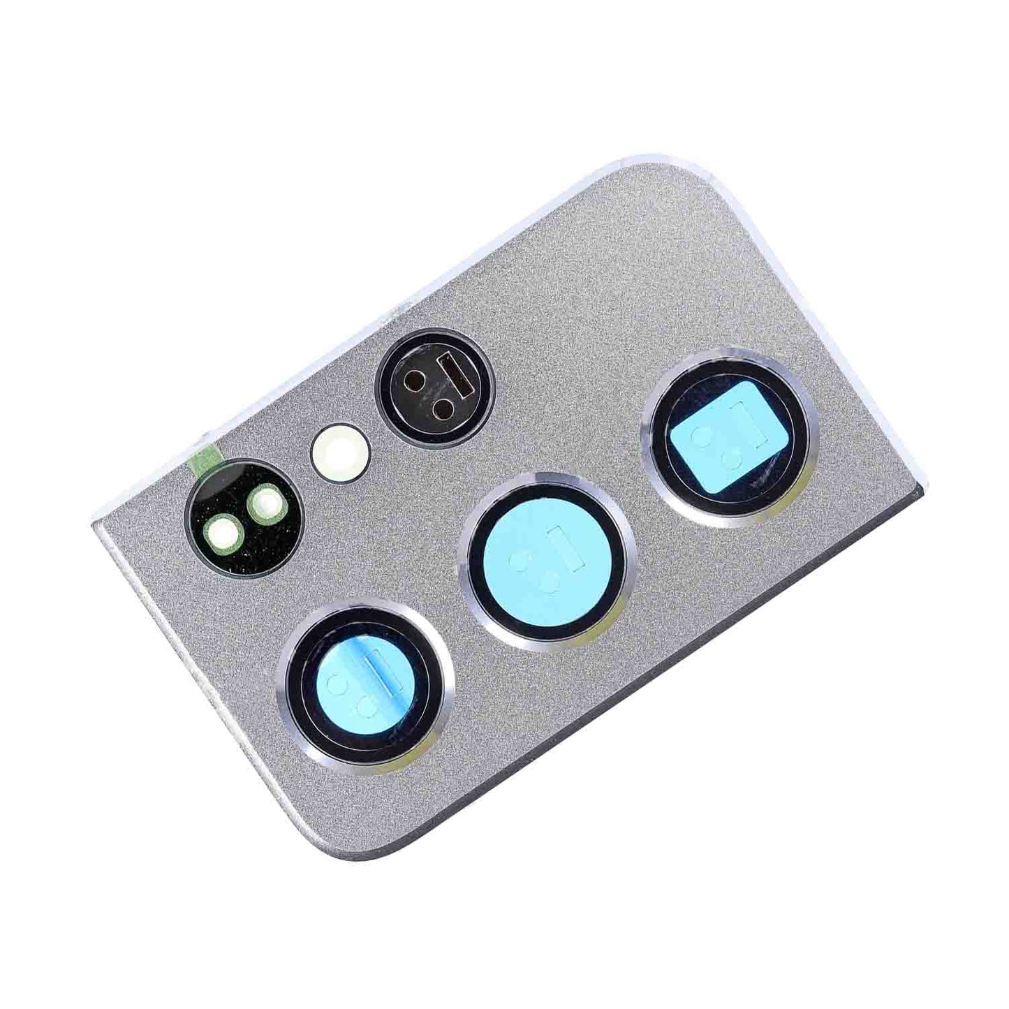 תחליף למחזיק מצלמה אחורית SAMSUNG GALAXY S21 ULTRA עם עדשה - כסף