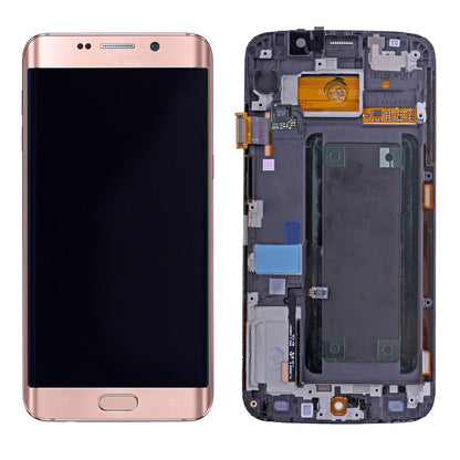 תחליף למסך LCD ומכלול דיגיטיזציה של SAMSUNG GALAXY S6 EDGE SM-G925A עם מסגרת - ורד