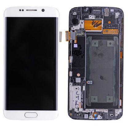 תחליף למסך LCD והרכבה דיגיטיזית של SAMSUNG GALAXY S6 EDGE SM-G925 עם מסגרת - לבן