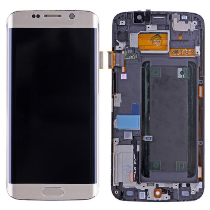 תחליף למסך LCD ודיגיטיזר של SAMSUNG GALAXY S6 EDGE SM-G925 עם מסגרת - זהב