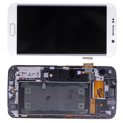 תחליף למסך LCD והרכבה דיגיטיזית של SAMSUNG GALAXY S6 EDGE SM-G925 עם מסגרת - לבן