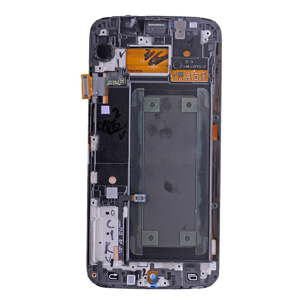 תחליף למסך LCD והרכבה דיגיטיזית של SAMSUNG GALAXY S6 EDGE SM-G925 עם מסגרת - לבן