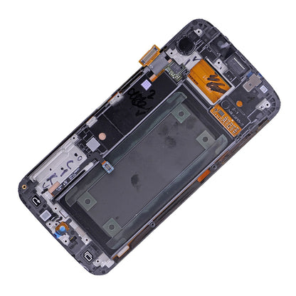 תחליף למסך LCD והרכבה דיגיטיזית של SAMSUNG GALAXY S6 EDGE SM-G925 עם מסגרת - לבן