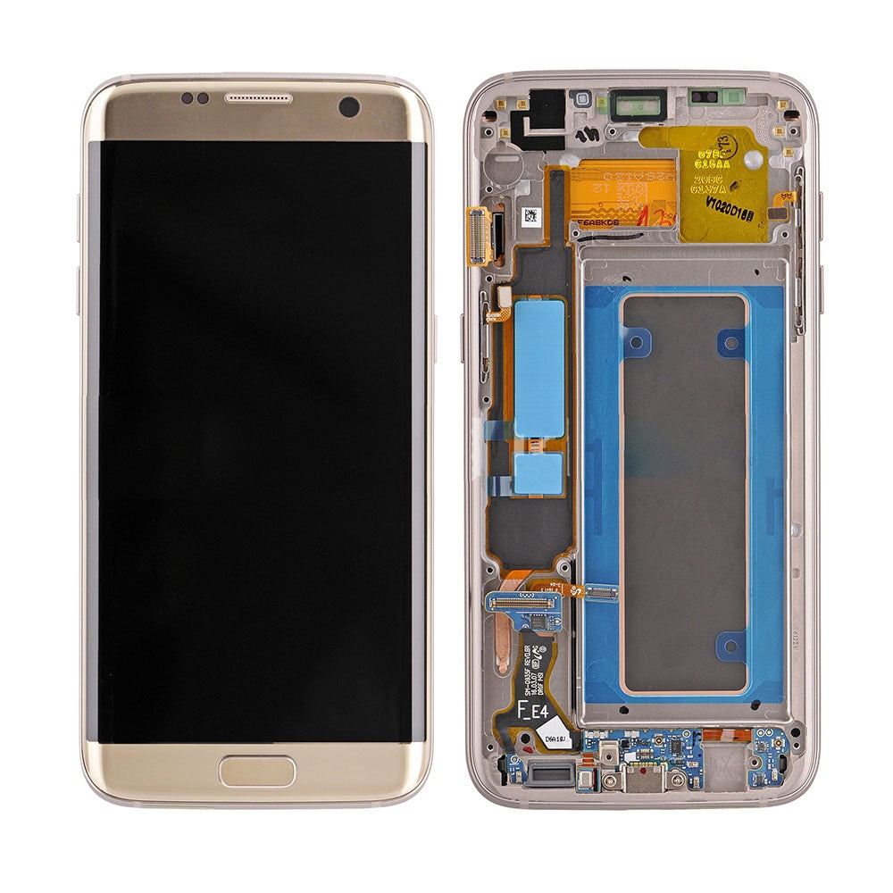 תחליף למסך LCD ודיגיטלי מסדרת SAMSUNG GALAXY S7 EDGE SM-G935 עם מסגרת - זהב