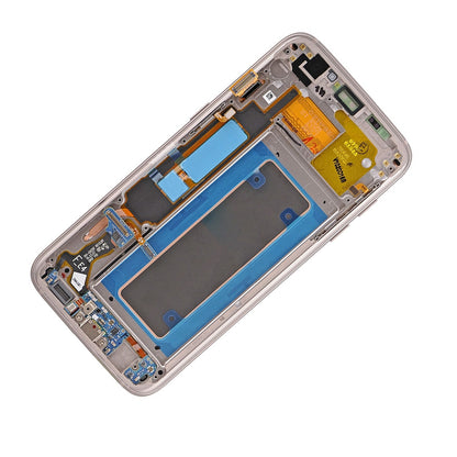 תחליף למסך LCD ודיגיטלי מסדרת SAMSUNG GALAXY S7 EDGE SM-G935 עם מסגרת - זהב