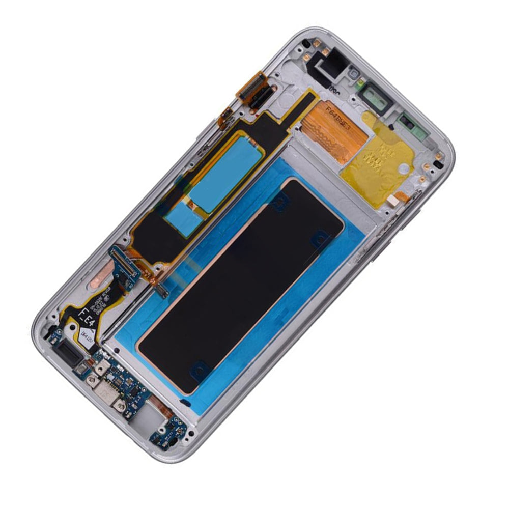 REPLACEMENT FOR SAMSUNG GALAXY S7 EDGE SM-G935 SERIES LCD SCREEN AND DIGITIZER ASSEMBLY WITH FRAME - SILVER