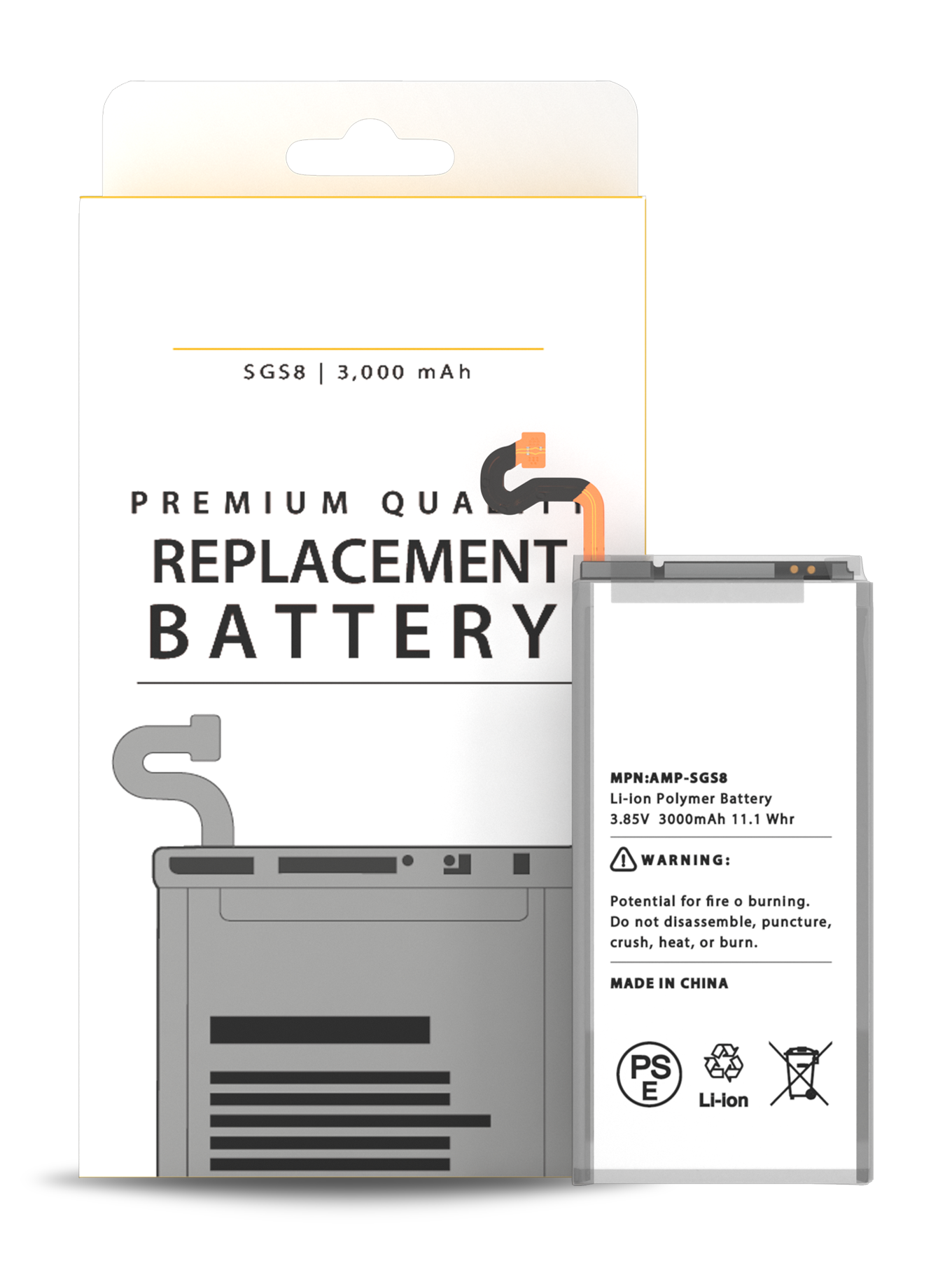 REPLACEMENT FOR SAMSUNG GALAXY S8 BATTERY