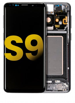 REPLACEMENT FOR SAMSUNG GALAXY S9 SM-960 LCD SCREEN DIGITIZER ASSEMBLY WITH FRAME - BLACK