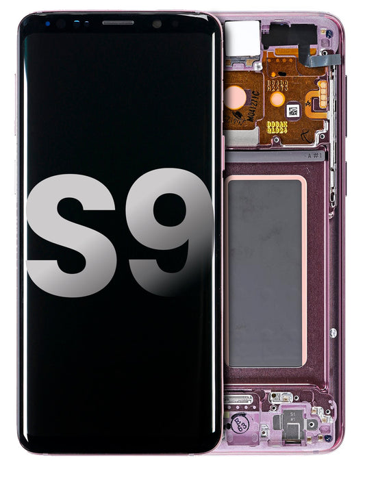 REPLACEMENT FOR SAMSUNG GALAXY S9 SM-960 LCD SCREEN DIGITIZER ASSEMBLY WITH FRAME - PURPLE